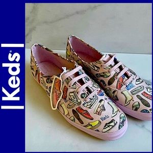 NWT Keds X CJW Champion collaboration, silk Blush Lilac Art Print, size 9